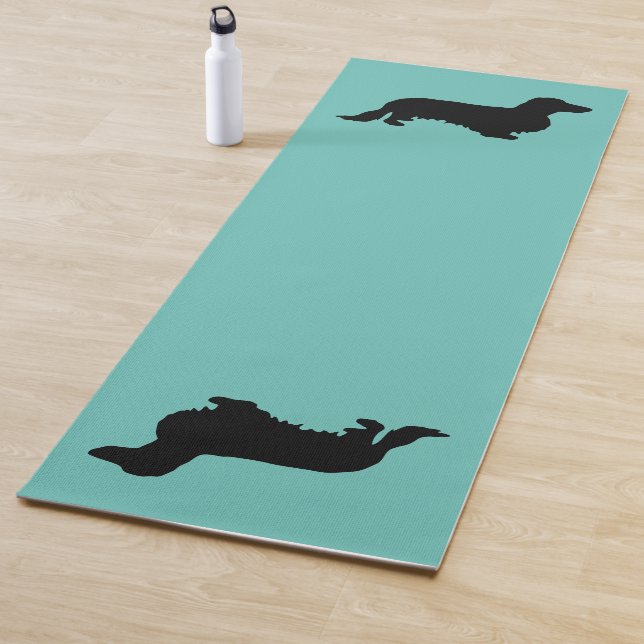 Dachshund Long Hair - Silhouette 1 Yoga Mat (In Situ)