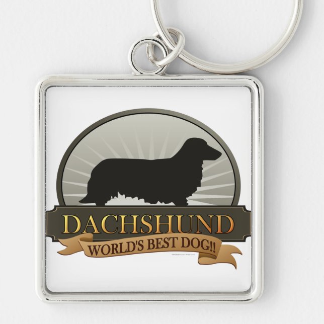 Dachshund [Long-haired] Key Ring (Front)