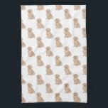 Dachshund (Long Haired, Red) Tea Towel<br><div class="desc">I love this sweet pattern of a red long haired english dachshund dog watercolor illustration because it's classic enough to serve as a neutral, yet pops as a stand alone piece! It's the perfect addition to any family room, nursery, office, or even the man cave! For the sweetest gifts, add...</div>