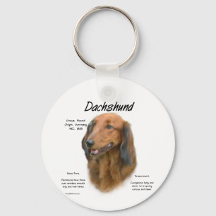 Dachshund (longhair) History Design Key Ring
