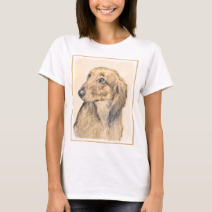 Dachshund (Longhaired) 2 Painting Original Dog Art T-Shirt