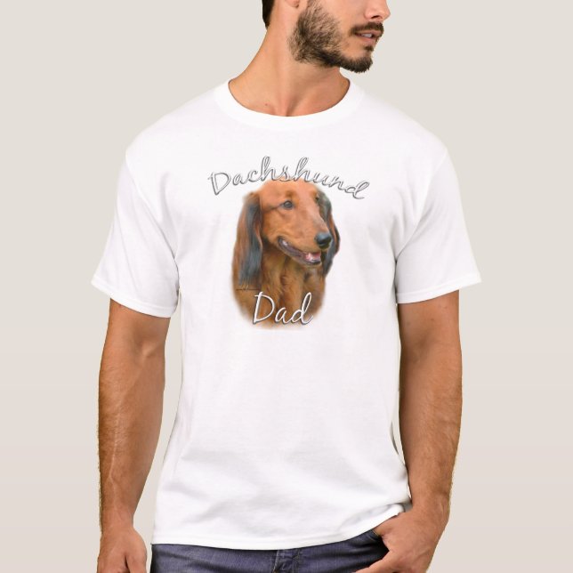 Dachshund (longhaired) Dad 2 T-Shirt (Front)