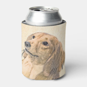 Dachshund (Longhaired) Painting - Original Dog Art Can Cooler