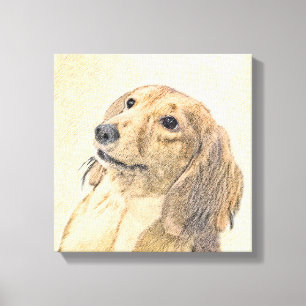 Dachshund (Longhaired) Painting - Original Dog Art Canvas Print