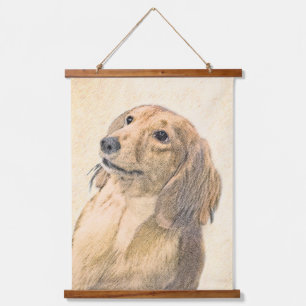 Dachshund (Longhaired) Painting - Original Dog Art Hanging Tapestry