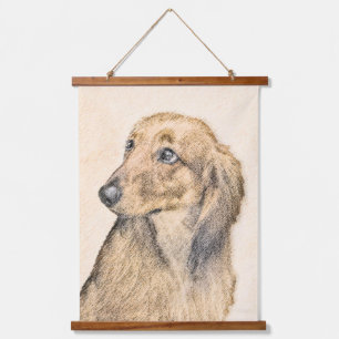 Dachshund (Longhaired) Painting Original Dog Art Hanging Tapestry