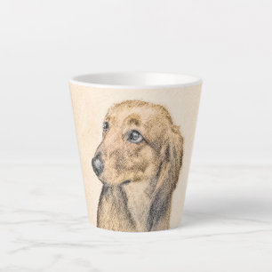 Dachshund (Longhaired) Painting - Original Dog Art Latte Mug