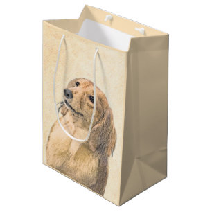 Dachshund (Longhaired) Painting - Original Dog Art Medium Gift Bag