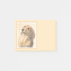 Dachshund (Longhaired) Painting - Original Dog Art Post-it Notes