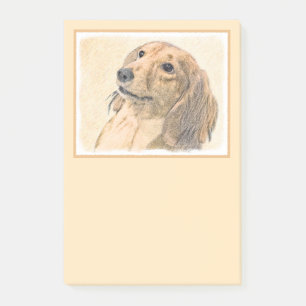 Dachshund (Longhaired) Painting - Original Dog Art Post-it Notes