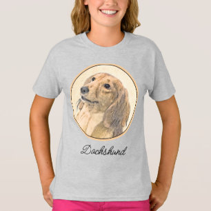 Dachshund (Longhaired) Painting - Original Dog Art T-Shirt