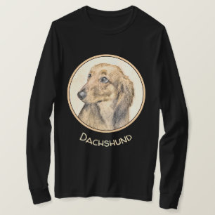 Dachshund (Longhaired) Painting - Original Dog Art T-Shirt