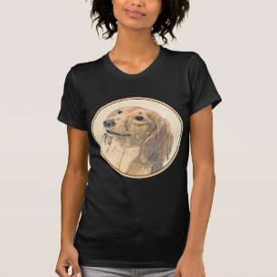 Dachshund (Longhaired) Painting - Original Dog Art T-Shirt