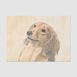 Dachshund (Longhaired) Painting - Original Dog Art Tissue Paper