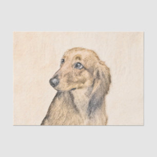 Dachshund (Longhaired) Painting - Original Dog Art Tissue Paper