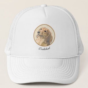 Dachshund (Longhaired) Painting - Original Dog Art Trucker Hat