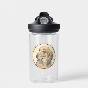 Dachshund (Longhaired) Painting Original Dog Art Water Bottle