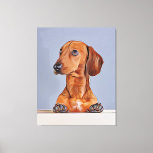 Dachshund Looking Away Doxie Dog Birthday Poster Canvas Print