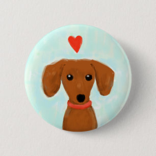Dachshund Love 6 Cm Round Badge