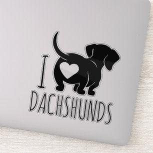 Dachshund Love Custom Cut Stickers