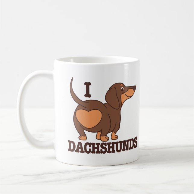 Dachshund Love DogMug Coffee Mug (Left)