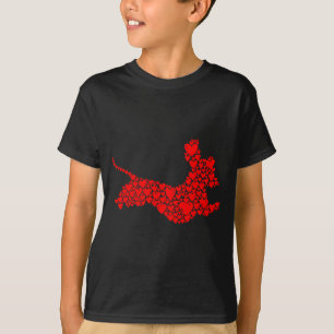 Dachshund Love Dogs Mum Female Ladies Valentines D T-Shirt
