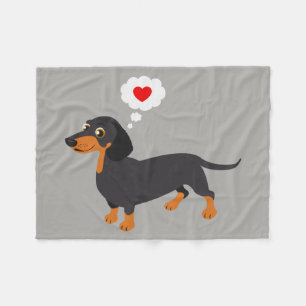 Dachshund Love Doxie Heart Throw Blanket