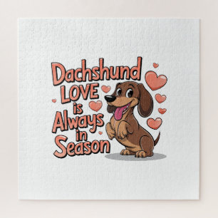Dachshund Love Is Always In Season Jigsaw Puzzle