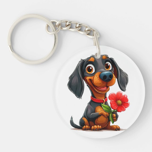 🐶 Dachshund Love Keychain For Dog Lover Everyday  (Front)