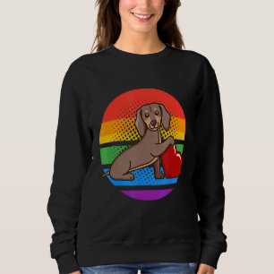 Dachshund Love Lgbt Rainbow Heart Wiener Dog Adopt Sweatshirt