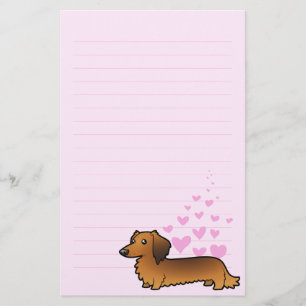 Dachshund Love (longhair) Stationery