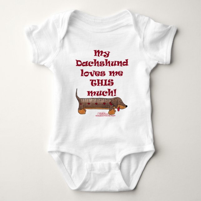 Dachshund Love Metre Baby Bodysuit (Front)