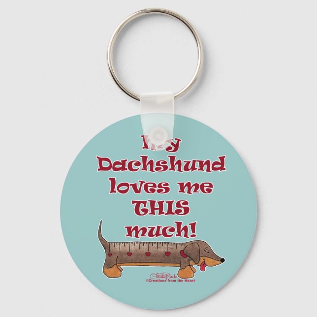 Dachshund Love Metre Key Ring (Front)