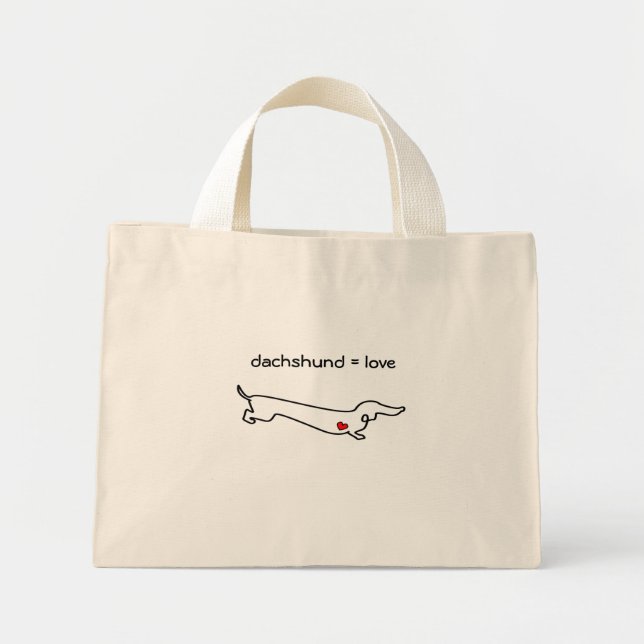 Dachshund = Love Mini Tote Bag (Front)