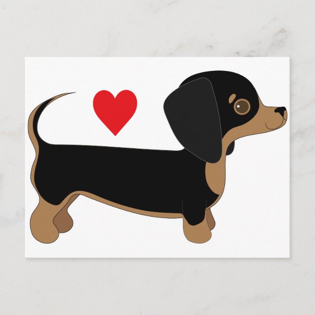 Dachshund Love Postcard (Front)