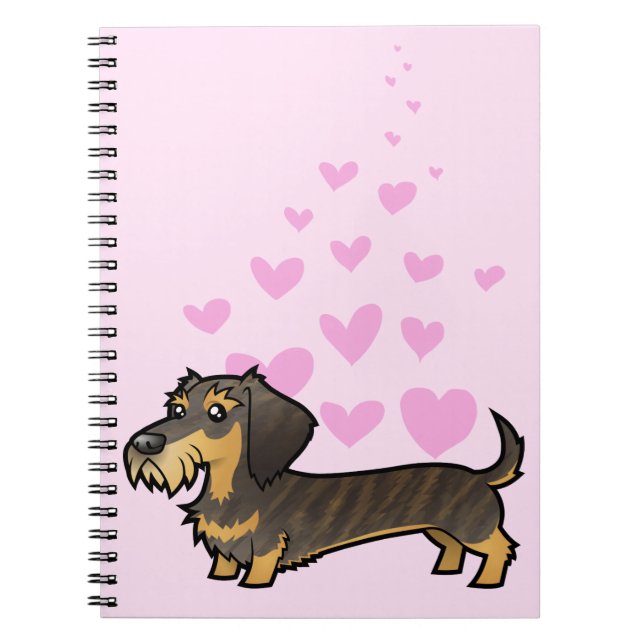 Dachshund Love (wirehair) Spiral Notebook (Front)