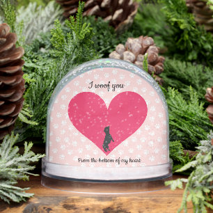Dachshund Love You From The Bottom of My Heart Snowglobe