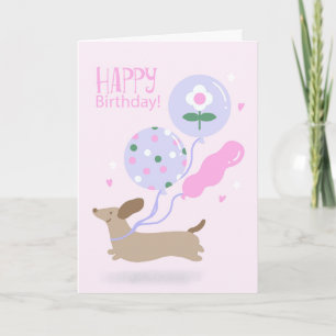 Dachshund Lover Happy Birthday Puppy Dog Animal  Thank You Card