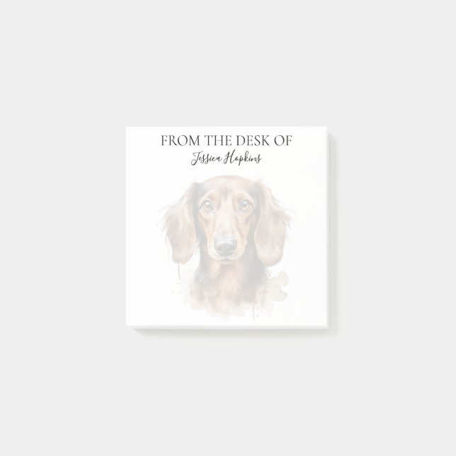 Dachshund Lover Monogrammed Dog Post-it Notes (Front)