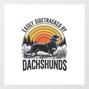 Dachshund Lover Shirt Easily Sidetracked Retro Art