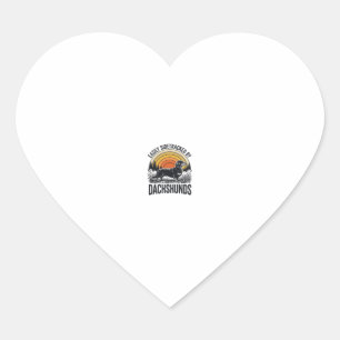 Dachshund Lover Shirt Easily Sidetracked Retro Art Heart Sticker