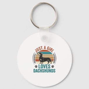 Dachshund Lover Shirt Vintage Sunset Dog Graphic_1 Key Ring