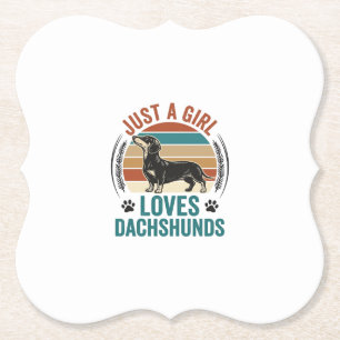 Dachshund Lover Shirt Vintage Sunset Dog Graphic_1 Paper Coaster