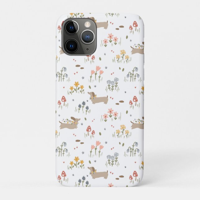 Dachshund Lover Weiner Dog Sausage Dog Wildflower Case-Mate iPhone Case (Back)