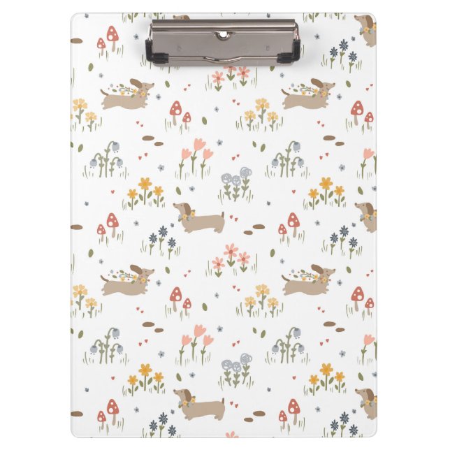 Dachshund Lover Weiner Dog Sausage Dog Wildflower Clipboard (Front)
