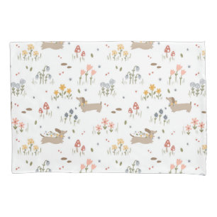 Dachshund Lover Weiner Dog Sausage Dog Wildflower Pillowcase