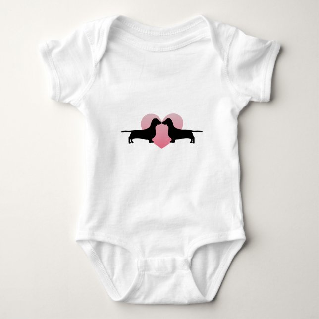 Dachshund Lovers Baby Bodysuit (Front)