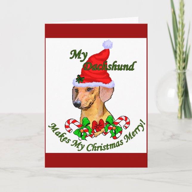 Dachshund Lovers Christmas Gifts Holiday Card (Front)
