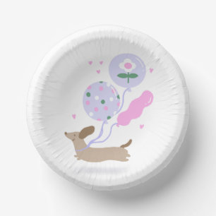 Dachshund Lovers Dog Puppy Birthday balloons  Paper Plate