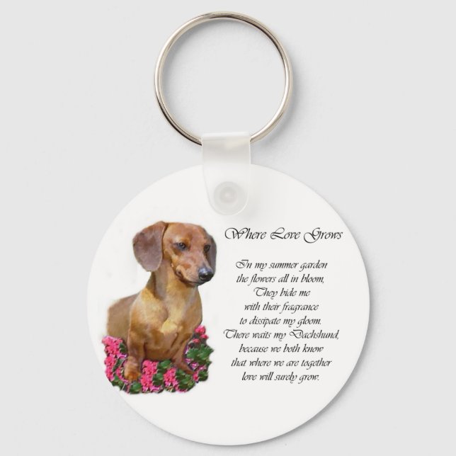 Dachshund Lovers Gifts Key Ring (Front)